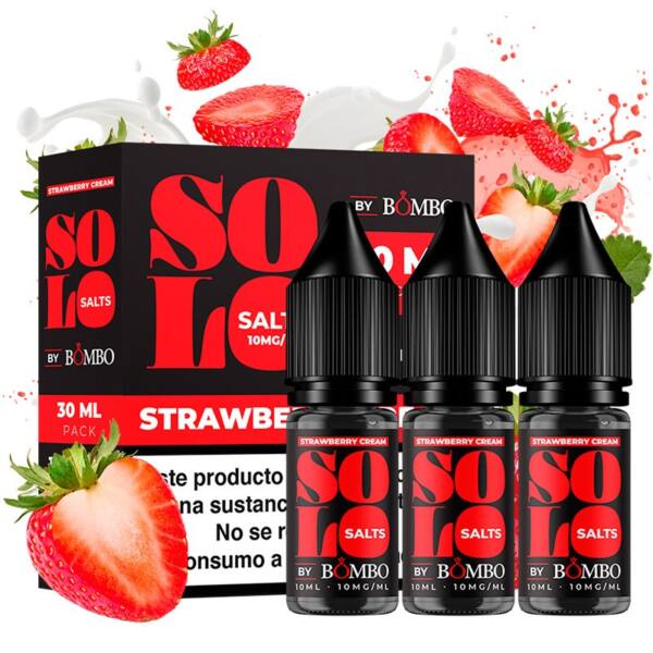 Solo Salts by Bombo Strawberry Cream Pack 3