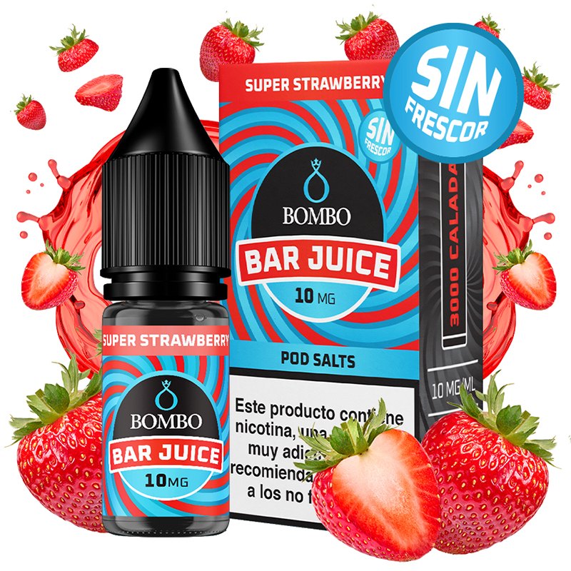 Bombo Bar Juice Salts Super Strawberry Sin Frescor 10ml